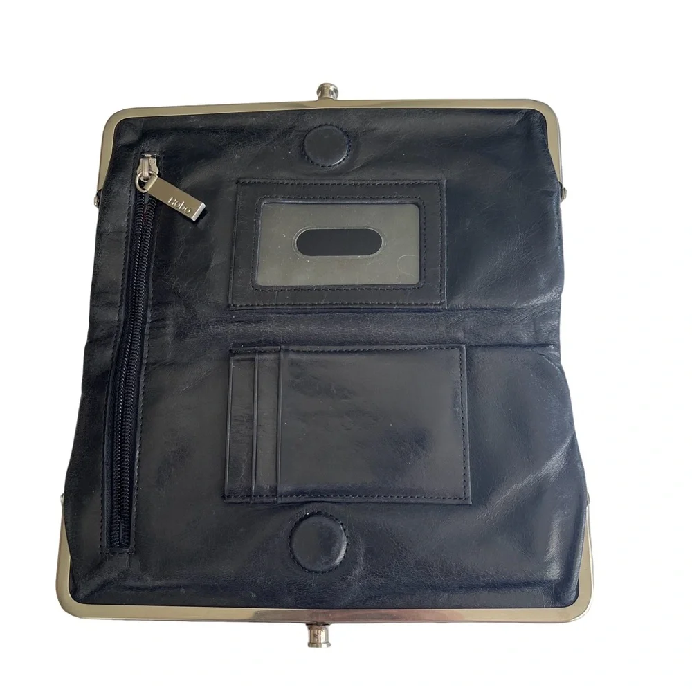 HOBO Black Genuine Leather Clutch Wallet. Like new condition. Very nice.